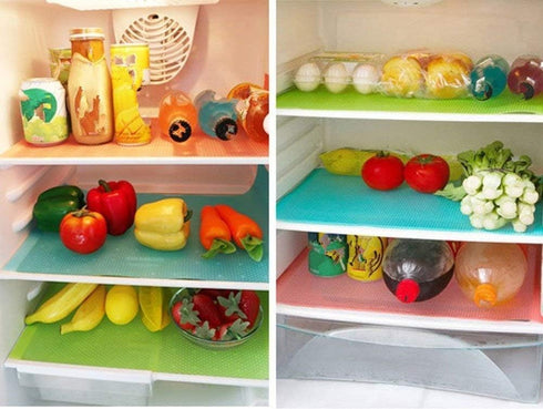 9 Pack Refrigerator Mats - Washable Fridge Mats Liners for Shelves, 3 Red/3 Green/3 Blue
