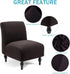 Armless Iauddy Accent Slipper Chair Cover Slipcover,Stretch Spandex Removable Non-Slip Silp Cover for Accent Chair