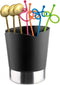 Straw Dispenser for Counter, 3 Compartment Utensil Holder Caddy for Spoons Forks Chopsticks Storage