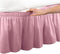 Pleated Three Sides Fabric Wrap Around Style Egyptian Cotton Elastic Bed Skirt for Twin/Full/Queen/King (Queen, Pink)