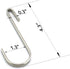 Flat Style Premium Stainless Steel S Hook, Universal Pot Rack Hooks, Set of 10 for Kitchenware