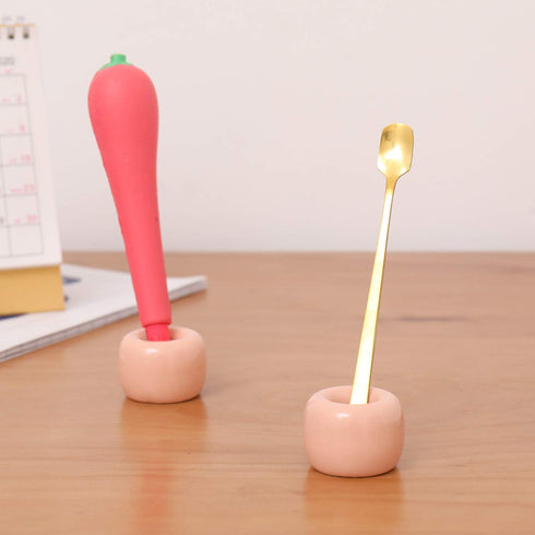 Airmoon Mini Ceramics Handmade Couple Toothbrush Holder Stand, Pack of 2 for Bathroom Vanity Countertops