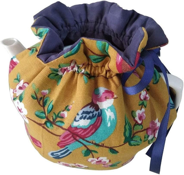Cotton Vintage Floral Tea Pot Cozies, Decorative Dust Cover with Insulation Pad for Kitchen