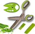 Herb Scissors - Stainless Steel 5 Blade Kitchen Shears with Safety Cover
