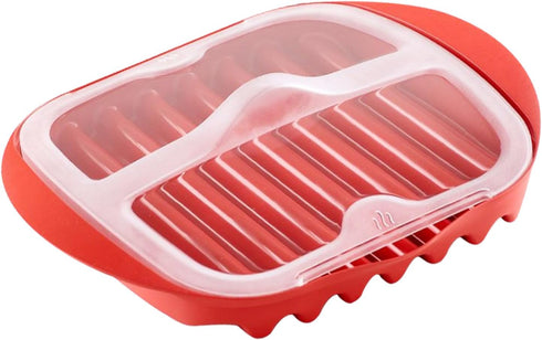 Tookie Microwave Bacon Tray with Splatter Lid, Microwave Bacon Cooker Make Crispy Bacon in few Minutes, Quick