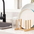 HBlife 2pcs Bamboo Dish Plate Bowl Cup Book Pot Lid Drying Rack Stand Organizer for Kitchen