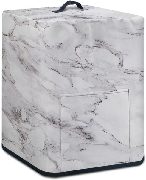 Air Fryer Cover Dust Cover, Dust Protection Insulated Kitchen Appliance Cover with Top Handle and Front Pockets for Women Gift, White Marble by NETILGEN