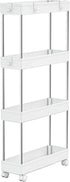 MELDEVO 4 Tier Slim Storage Cart Mobile Shelving Unit Organizer Slide Out