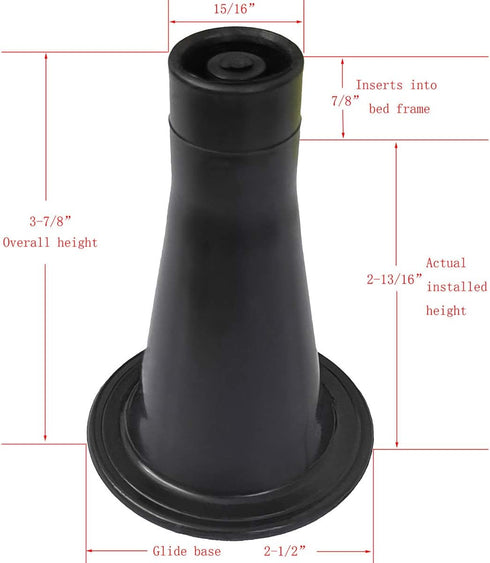 CAFORO Bed Frame Feet Replacement, Set of 4, Allow Your Bed to Be Stationary Without Damaging Your Floor
