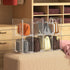 Noleja 2pcs 4 Closet (4) Clear Plastic Purse Handbag Organizer Sections Bag Shelf Divider Purse Display Stand Handbag