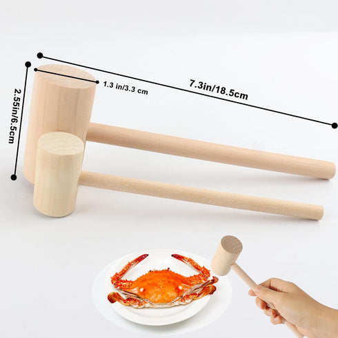 6Pack Hammers Hammer Large Wooden Mallet Seafood for Cracking Crab Lobster Shellfish, Wooden for Breakable Chocolate