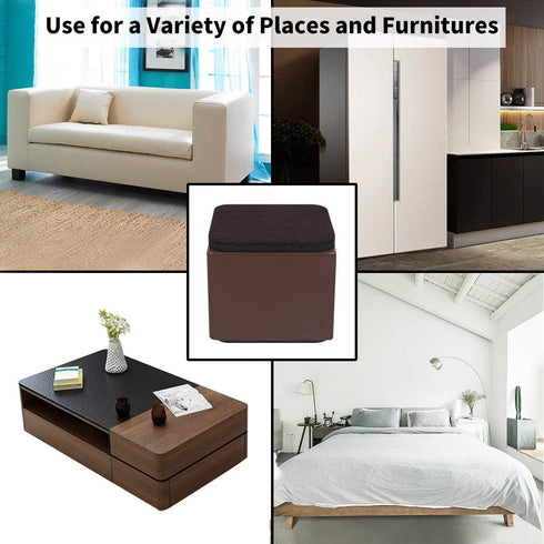 Ezprotekt 2 Inch Bed and Furniture Risers - Heavy Square Risers for Chair, Sofa, Couch, Supports 20,000 lbs, Brown
