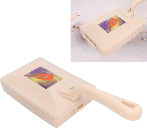 Carpet Floor Sweeper Manual with Horsehair, Dual Rotating System & 2 Corner Brushes for Cleaning Pet Hair