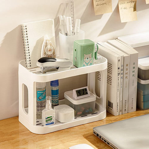 kaileyouxiangongsi 2-Tier Desk Organizers & Dispensers, Mail Holder for Office Desk Organization, White
