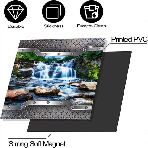 Stainless Steel Style Dishwasher Magnet Cover, Landscape Pattern Refrigerator Door Vinyl Decal, 23" x 26"
