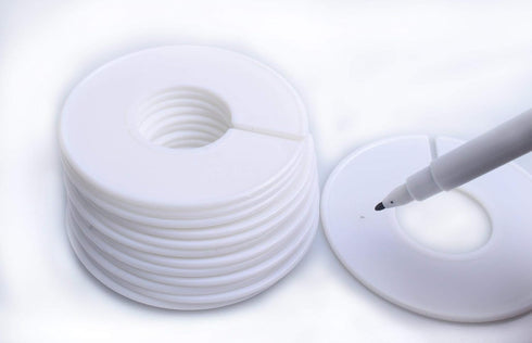 20 Pack Clothing Rack Size Dividers, Round Hangers Label Closet Dividers with Marker Pen for Organization (White)