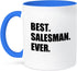 3dRose mug_185017_6 Best Salesman Ever - Fun Gift for Great Salesmen - Two Tone Blue Mug, 11oz