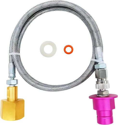 Soda Terra Machine Co2 Adapter Quick Connector with Stainless Steel Hose for Terra DUO Art Gaia Soda Series