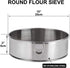 Fine Mesh Flour Sieve, 10" Stainless Steel 60 Mesh Round Sifter for Baking Cake and Bread