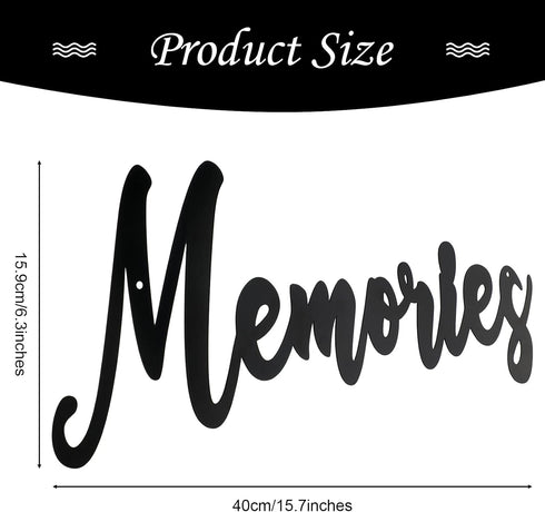 Hotop Metal Word Sign, Rustic Black Cutout "Memories" Wall Decor for Home, Library & Office