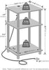 3-Tier Closet, Furinno JUST Night Stand, Turn-N-Tube Nightstand with Charging Station, Bedside Table, End Table, Side