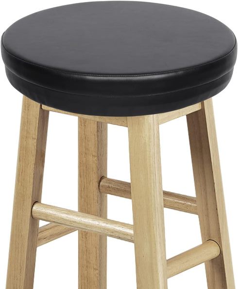 Shinnwa Bar Stool Cushion, Round Foam Padded Seat Covers, Waterproof Leather, Non-Slip Bottom, 13 Inch Black