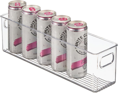 mDesign Plastic Kitchen Organizer - Storage Holder Bin with Handles for Pantry, Fridge/Freezer, Clear