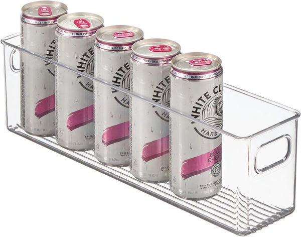 mDesign Plastic Kitchen Organizer - Storage Holder Bin with Handles for Pantry, Fridge/Freezer, Clear