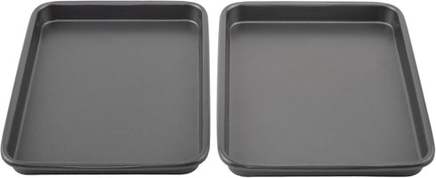 GoodCook Everyday Gray Set of 2 Nonstick Steel 9" x 6.2" Mini Baking Sheets for Toaster Oven