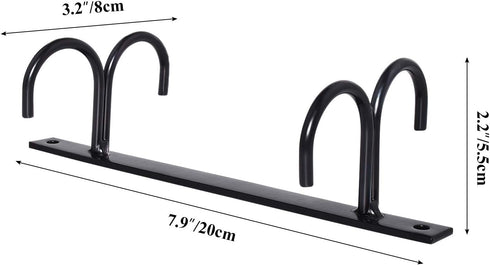 Mocoum Rustic Under Cabinet Mug Rack, 2 Pack Black Cup Holder with 8 Hooks for Mugs and Kitchen Utensils