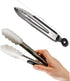 TENTA KITCHEN 9" Stainless Steel Kitchen Tongs, Non-Slip Grip Locking Metal Food Tongs (Set of 3)
