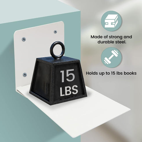3-Pack STORAGE MANIAC Floating Book Shelves for Wall Mounted Invisible Floating Bookshelves Heavy-Duty Steel Hidden