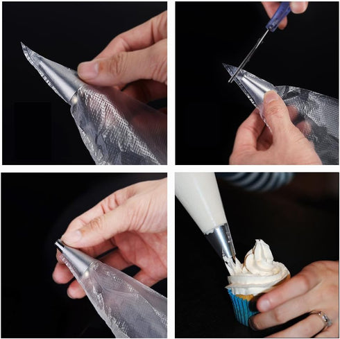 ilauke Piping Bags, 100PCS Disposable 12 inch Anti-Burst Pastry Bags for Cupcake/Cream/Frosting/Cake Decorating