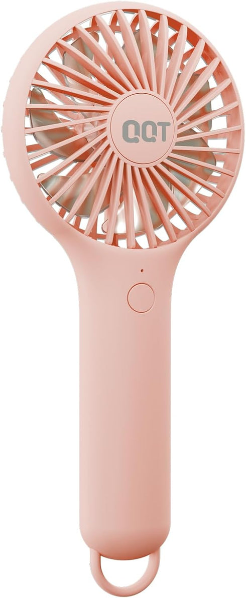 Mini Handheld Fan, Small Personal Fan with 3 Speeds, Portable Battery Operated Fans, USB Rechargeable Makeup Fan (Pink)