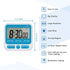 24-Hours Digital Kitchen Timer, Upgraded 12-Hour Display Clock, Big Digits, Loud Alarm, Count-Up & Count Down, 4 Pack