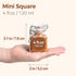 Set 12 (4 Oz), ComSaf of Square Glass Spice Jars with Airtight Lids Mini Favor Jars with Wire Clamp for Honey, Herbs