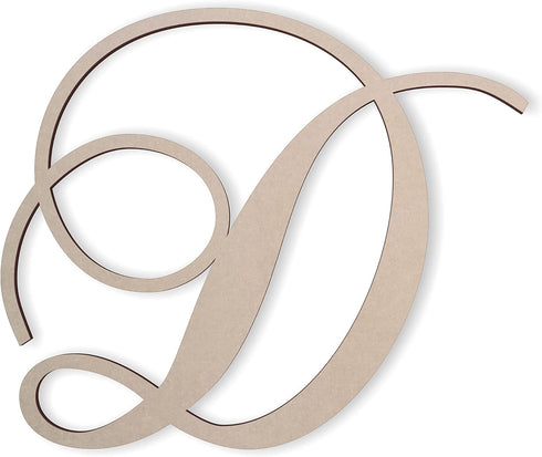 Jess and Jessica Cursive Wooden Letter D for Front Door, Above Crib, Nursery Decor
