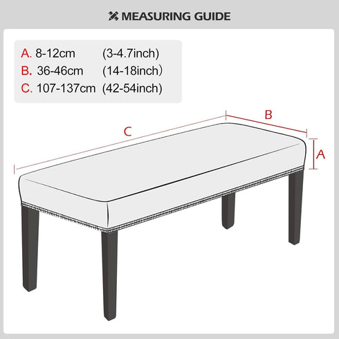 Lebaley 42-54 inch 14-18" Waterproof Stretch Jacquard Ottoman & Bench Cover Removable Washable Slipcover