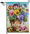 Welcome Spring Pansy Floral Garden Flag, 12 x 18 Inch Double Sided Small Decor for Outdoor Summer Holiday
