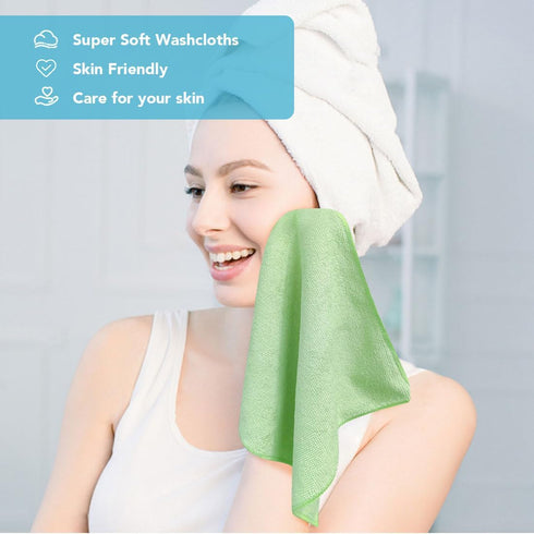 Set 200 Pack, 12x12 Inch, Orighty Wash Cloths Bulk Towels Highly Absorbent and Soft Feel Microfiber Face Cloths
