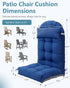 NAVINE Adirondack Chair Cushion& Head Resting Pillow, High Back Patio Cushions with Ties and Non-Slip Bottom