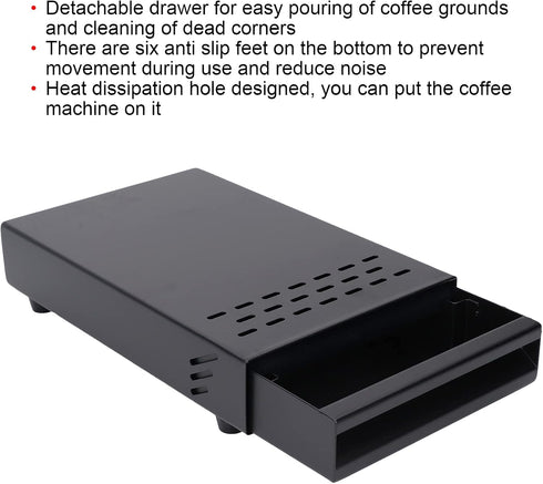 Stainless Steel Coffee Knock Box Drawer, Thickened Coffee Residue Powder Box for Household Shop, Coffee Machine