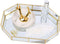 Large Mirror Gold Tray, Rectangle Metal Makeup Decorative Tray, Perfume Glass Jewelry Organizer for Vanity, Bathroom,
