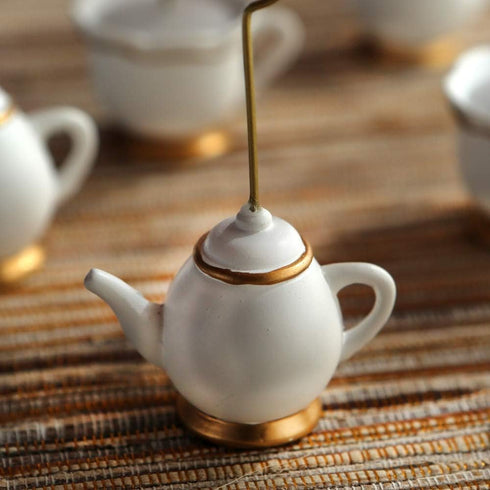 Kate Aspen Place Card Holders, Tea Time Whimsy, Teapot and Teacup, Set of 6, Pink