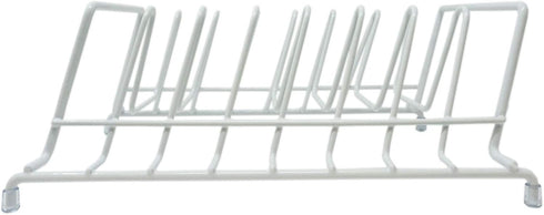 Huji Plates Holder Rack for Pots Pans Lid Organizer, TWO, White for Cabinet, Pantry or Kitchen Counter