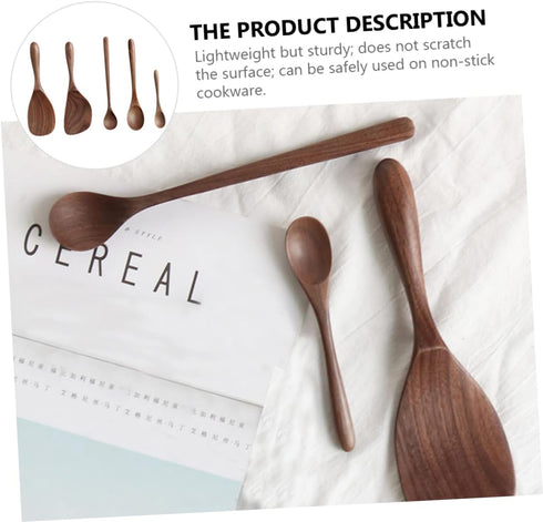 Black Walnut Cutlery Set Kits for Kids Kitchen Suit for Kids Suits for Kids Bamboo Cooking Utensils Japanese Tools Kids Suit Tools for Kids Japanese-style Wood Cooking Spoon Child