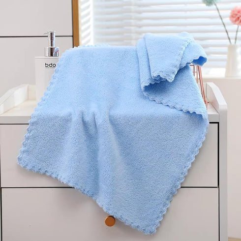 Borsicge 5 Pack 29.5" 13.8" Microfiber Washcloths x Soft Feel Fingertip Towels quick Drying Coral Velvet Wash Cloths