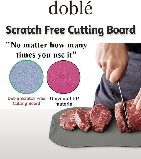 doblé Non-Scratch Flexible Cutting Board, Scratch Free with Easy Grip Handle, Green