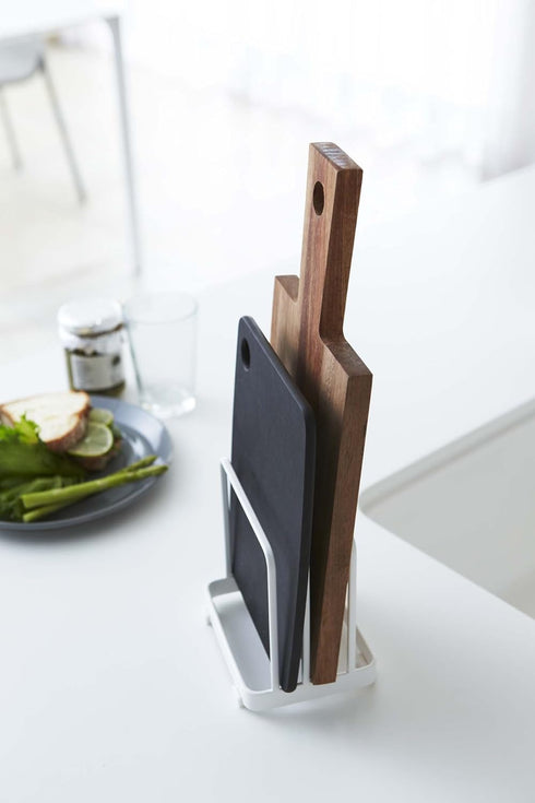 Yamazaki Home Plate Cutting Board Stand, Kitchen Storage Rack Holder Organizer
