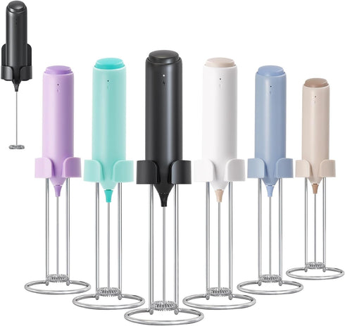 Powerful Electric Milk Frother Set, Rechargeable Drink Blender with Stand, Handheld Milk Frother for Coffee, Matcha